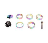 28.6mm Cycling Headset Spacers Aluminum Alloy Colorful Stem Top Cover Headset Star Nut Set for Fixed Gearbox Cycling