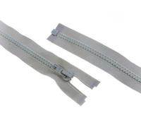 28"/ 71cm Plastic Chunky Open End Zips Light Grey - per single zip