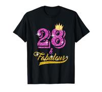 28 and Fabulous T-Shirt 28 yrs old B-day 28th Birthday Gift T-Shirt