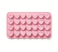 28 Cavity Heart Silicone Mold, 7 Designs 3D Small Heart Molds Tray for Baking Chocolate, Candy, Gummy, Jello, Fondant, Resin, Clay Crafts DIY Decorations