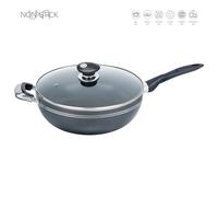 (28 cm 4.8 Litre) SQ Professional UNA Non-Stick Aluminium Wok Long Handle with Lid