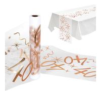 28 cm x 10 m Table Runner Rose Gold for 40th Birthday Woman Man Tulle Hot Stamped Table Decoration Birthday Decoration Table Runner for 40th Anniversary Celebrations and Party Events