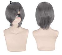 28 Colors 30cm Short Costume Party Cosplay Wig Black White Purple Blue Yellow Heat-resistant Fiber Universal Wigs Bangs Peluca 2