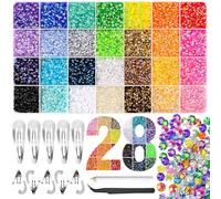 28 Colors Bedazzling Kit, 30000 PCS Nail Art Rhinestones Shiny Crystal Gems 3mm Flat Back Rhinestones with Pen, Tweezers, 10 PCS Snap Hair Clips for DIY Crafts, Nails, Jewelry Making - No Gule