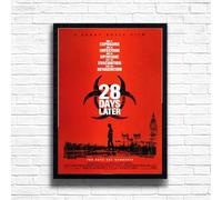 28 Days Later, Horror Movie Print, Scary Thriller Film Poster, A4 and A3 Size Frame Options Available,Great Home, Pub, Café, Bar Wall Art Print, House gift for horror lovers (A3 Framed (Black))