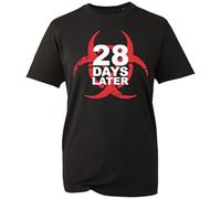 28 Days Later Horror T-Shirt - Iconic Virus Outbreak Design, Biohazard Logo Tee (Black, M)