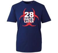 28 Days Later Horror T-Shirt - Iconic Virus Outbreak Design, Biohazard Logo Tee (Navy, 4XL Years)