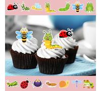 28 Garden Bugs Friends Cute Insects Edible Wafer Cupcake Toppers Cake Decoration Decor