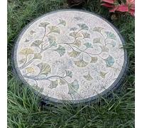 28" Ginkgo Leaf Design Manhole Cover - Decorative Steel Fiber Septic Tank Lid 22000 lbs Capacity Outdoor Access Cover for Gardens Parks and Pathways
