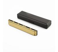 28-hole wide-range polyphonic C harmonica for adult beginners to learn to play wind instruments(Gold)