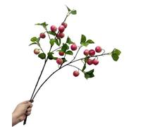 28 Inch Artificial Apple Branches, Purple White, 2 Pcs | Mini Artificial Fruits, Artificial Fruit Tree Stems Bouquet, For Home, Office, Holiday Party Decoration