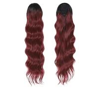 28 Inch Long Body Wave Ponytail, Synthetic Heat Resistant Wrap Around Drawstring Curly Wavy Pony tail Clip in Hairpieces for Women Hair Extension for Daily Use(OT350)