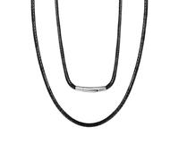 28 inch Long Leather Cord Chain Teen Boy Black Braided Leather Necklaces for Birthday Xmas