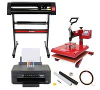 28 Inch Vinyl Cutter Printer Sublimation Heat Press Swing Machine w/Weeding Pack