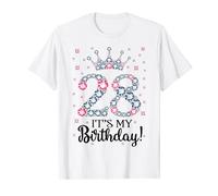 28 It's My Birthday Pink Crown 28th Birthday Gifts For Her T-Shirt