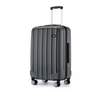 28" K1773-1L - Striped ABS+PC Hard Shell Luggage with 360-Degree Spinner Wheels - Large - Grey