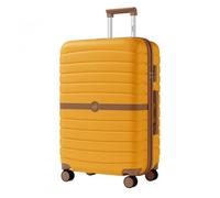 28" KSK2592 - ABS+PC Striped Design with Colour-Block Details Checked Luggage for Longer Travels - Large - Yellow and Brown