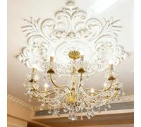 28" Large PU Ceiling Medallion Combination Decorative - 28 inch Classic French Chandelier Base Cover, Victorian Ceiling Medallion Rosette Light Fixture Plate for Elegant Home Decor