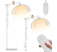 28" Lash Light for Eyelash Extension, 2 in 1 Foldable Half Moon Lamp, Beauty Lamp with Phone Holder & Desk Clip for Eyelash Tech, Skincare, Nail Tech, Beauty Salon, 3 Light Modes, White