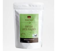 28% Matcha Latte Powder 100g - Instant Matcha Mix with high 28% Matcha Content Green Tea Powder - Brown Bear - Aromatic Spices - Smooth, Sweet & Creamy - Café Style Drink - Hot or Iced