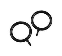 28 mm Black Plastic Curtain Rings Pack Of 30