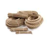 28 mm Jute Rope, 10 metres / 32 ft Long, Strong Natural Hessian Cord, Perfect for Decking, Gardening, Bundling, Camping, Decorating, Boating