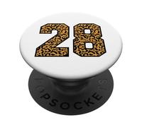 28 Number Leopard Twenty-Eight Team Sports Varsity Matching PopSockets Adhesive PopGrip