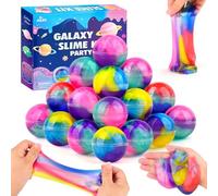 28-Pack Christmas Galaxy Slime Party Favors, Bulk Fluffy Slime Balls Stretchy, Non-Sticky for Kids, Stress Relief Mini Toys for Girls and Boys - Classroom Reward, Party Supplies, Goodie Bag Stuffers