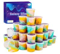 28 Pack Galaxy Slime Kit, Soft Fluffy Non-Sticky Stretchy Putty Slime Toy, Stress Relief Sensory Toys for Kids, Perfect for Birthday Gifts, Easter Party Favours, Goodie Bag Fillers & Holiday Stuffers