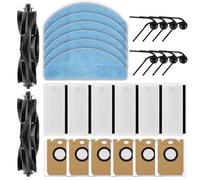(28 Pack) L8000 Plus Replacement Parts Compatible with Tikom L8000 Plus Robot Vacuum Cleaner, 2 Roller Brushes, 8 Side Brushes, 6 HEPA Filters, 6 Dust Bags, 6 Mop Pads, Accessories Kit