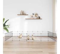 28-Panel Pet Cage with Door Black 35x35 cm Steel