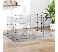 28-Panel Pet Cage with Door Black 35x35 cm Steel