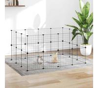 Pet Cage Black Steel Rabbit Hutch Pet Cage 1.5 cm/4.3 cm Multi Models vidaXL