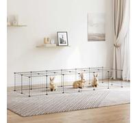 (28-panel with door, 4.3 cm) vidaXL Pet Cage with Door Black Steel Rabbit Hutch 1.5 cm/4.3 cm Multi Models