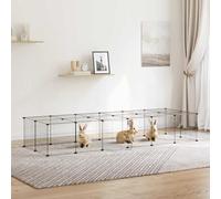 (28-panel with door, 1.5 cm) vidaXL Pet Cage with Door Black Steel Rabbit Hutch 1.5 cm/4.3 cm Multi Models