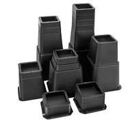 28 PCS Adjustable Bed Risers 12 Inch Heavy Duty, Furniture Risers Elevation in Heights 1, 2, 3, 4, 5, 6, 7, 8, 9, 10, 11, 12 Inch for Couch, Sofa, Table, Chair, Raisers Support up to 6,000 lbs, Black