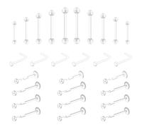 28 Pcs Clear Nose Studs Piercing Retainers, Invisible Flexible Studs
