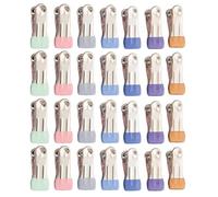 28 Pcs Clothes Pegs for Washing Line, Metal Clothes Pegs for Washing Line, Durable Colorful Clips for Laundry, for Outdoor Clothesline Hanging Drying, Pink