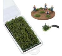 28 Pcs Model Grass Tufts Simulation Static Grass Miniature Green Tufts Shrubs Bushes Model Making Miniature Deco Models Making for DIY Sandy Terrain Railway Game Scenery Miniatures Landscape