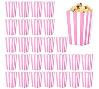 28 Pcs Pink Popcorn Boxes-Charming Pink Design & Easy Assembly & Versatile for Snacks/Movies,Perfect for Movie Nights,Favors-Ideal for Party Planners,Families,Hosts(reusable popcorn boxes)
