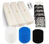28 PCS Replacement Filter Media Kit Compatible with Fluval FX2/FX4/FX5/FX6 Aquarium Filters Include Media, Carbon Foam Pad, Water Polishing Pads, Bio-Foam Pads, Foam Block, Silicone Lube, Mesh Bag