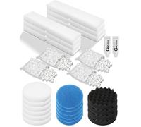 28 Pcs Replacement Filter Media Kit Fit for Fluval FX2/FX4/FX5/FX6 Aquarium Filters Including 4 Media Bag, 6 Carbon Foam Pad, 4 Bio-Foam Pads, 6 Foam Block, 6 Water Polishing Pad, 2 Silicone Lube