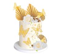 28 Pcs Wedding Cake Decorations Gold Butterfly Cakes Decorations Topper Ginkgo Leaves Ball Cake Toppers For Weddings Engagement Birthdays Graduation Babies Bath