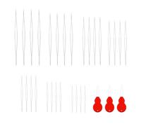 28 Pearl Needles,Beading Needles,Threading Bead Helper,Beading Assistant,Sewing Needle Set with 3 Red Gourd-Shaped Needle Threaders,Suitable for Handicraft Making, Bracelet DIY