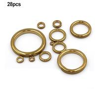 28-Piece Fishing Rod Repair Kit with Ceramic Guide Rings for Rod Eye Replacement - Includes Sizes #2 to #30, Smooth Non-Scratch Round Inserts, Easy Installation(gold)