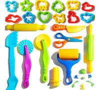 28-piece Modeling Clay Accessories for Toddlers, Animal Cutters with DIY Rollers & Safety Scissors, Dough Extruder Easy Squeeze for Kids, Ideal Home Play & Baking Set, for Toddlers Boys and Girls