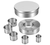 28-Piece Round Cookie Cutters Set, Stainless Steel Biscuit Cutters, 2.3 | CHIHEUNG, Rustproof with Storage Box, 14 Sizes for Cookie Donuts Fondant Mousse Circular Baking Supplies