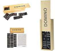 28 Pieces Classic Retro Domino Game Age 6+, 6" Double-Six Dominoes for children in Wooden Retro Gift Box for Adults (Pack 6)