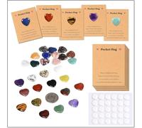 28 Sets Bulk Pocket Hug Little Heart Worry Stone Keepsake Exchange Relationship Cards for Colleagues Family Distance Social Celebration of Life Gift