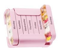 28-Slot Weekly with Clear Cover and Stackable Design for Easy Medication Management Portable Medicines Planner Weekly